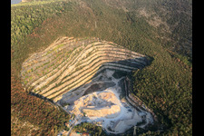 Aerial photograpy of Marble quarries near Mazzano in Nuvolera in the state Brescia, Italy