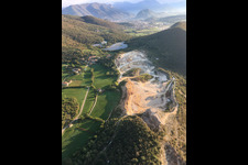 Aerial view of Buco Del Frate in Paitone in the state Brescia, Italy