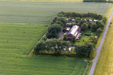 Aerial view of Holiday resort Achtern Diek in the district Barsfleth in Nordermeldorf in the state Schleswig Holstein, Germany