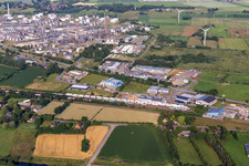 Aerial view of Refinery equipment and management systems on the factory premises of the mineral oil producer Heide Refinery GmbH in Hemmingstedt in Schleswig-Holstein