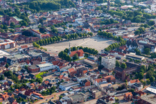 Heide Market Square, the largest undeveloped market square in Germany in Heide in the state Schleswig Holstein, Germany