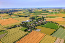 Aerial view of From the north in Schülp in the state Schleswig Holstein, Germany