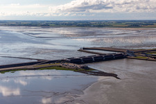 Lockage of the Eider-Sperrwerk in Wesselburenerkoog in the state Schleswig-Holstein