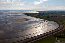 Marsh land of NABU Naturzentrum Katinger Watt in the district Katingsiel in Toenning in the state Schleswig-Holstein, Germany