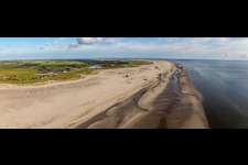 Beach landscape along the of North Sea in Sankt Peter-Ording in the state Schleswig-Holstein, Germany