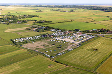 Camping with caravans and tents in Sankt Peter-Ording at Nordfriesland in the state Schleswig-Holstein, Germany