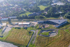 Building the visitor center Nationalpark-Zentrum Multimar Wattforum in Toenning with Construction site for the new otter department in the state Schleswig-Holstein, Germany