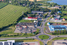 Industrial estate and company settlement Witzwort Street in Friedrichstadt in the state Schleswig-Holstein, Germany