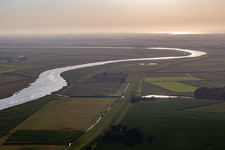 Eider loop between Dithmarschen and North Friesland in the district Dahrenwurth in Lehe in the state Schleswig Holstein, Germany