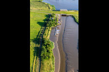 Pier in the district Schülper Neuensiel in Karolinenkoog in the state Schleswig Holstein, Germany