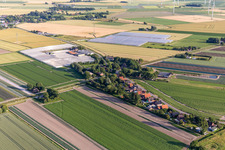 Aerial view of District Schülperweide in Schülp in the state Schleswig Holstein, Germany