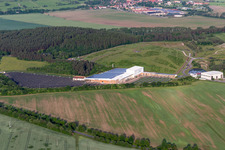 Photovoltaic field. Municipal waste service in the district Wipperoda in Georgenthal in the state Thuringia, Germany