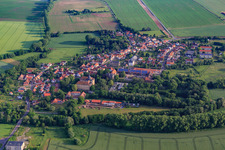 View of the town from the south with the castle Friedrichswerth in the district Friedrichswerth in Nessetal in the state Thuringia, Germany