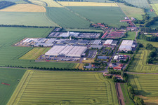 Technical facilities in the industrial area with Finger Beton Sonneborn GmbH & Co. KG in Sonneborn in the Thuringian Forest in the state Thuringia, Germany