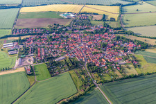Town View of the streets and houses of the residential areas in Molschleben in the state Thuringia, Germany