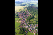Town View of the streets and houses of the residential areas in Seebergen in the state Thuringia, Germany