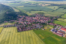 Town View of the streets and houses of the residential areas in Muehlberg in the state Thuringia, Germany