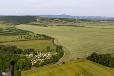 Aerial photograpy of Camping Drei Gleichen in the district Mühlberg in Drei Gleichen in the state Thuringia, Germany
