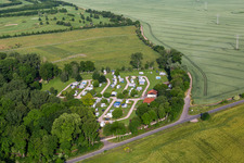 Oblique view of Camping Drei Gleichen in the district Mühlberg in Drei Gleichen in the state Thuringia, Germany