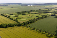 Oblique view of Thuringian Golf Club Drei Gleichen Mühlberg eV in the district Mühlberg in Drei Gleichen in the state Thuringia, Germany