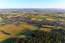 Aerial view of From the southeast in Freckenfeld in the state Rhineland-Palatinate, Germany