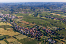 Village - view on the edge of agricultural fields and farmland in Kapellen-Drusweiler in the state Rhineland-Palatinate, Germany
