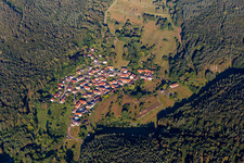 Surrounded by forest and forest areas center of the streets and houses and residential areas in Boellenborn in the state Rhineland-Palatinate, Germany