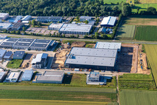 Aerial view of West Business Park in Herxheim bei Landau in the state Rhineland-Palatinate, Germany