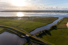 Dithmarscher Eider Foreland in Wesselburenerkoog in the state Schleswig Holstein, Germany