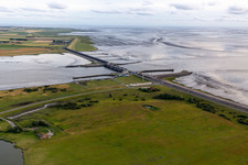 Lockage of the Eider-Sperrwerk in Wesselburenerkoog in the state Schleswig-Holstein