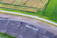 Dike graphic in the district Katingsiel in Tönning in the state Schleswig Holstein, Germany