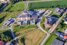 Aerial view of D.velop Life Sciences campus in the district Harwick in Gescher in the state North Rhine-Westphalia, Germany