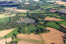 Aerial photograpy of Waldvelen recreation area, family ven der Buss in Velen in the state North Rhine-Westphalia, Germany