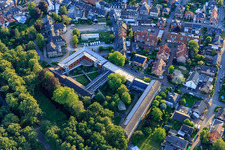 Aerial view of Klausenhof Academy in Rhede in the state North Rhine-Westphalia, Germany