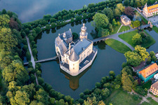 Aerial view of Building of the education and training center " Jugendburg Gemen " in the district Gemen in Borken in the state North Rhine-Westphalia, Germany