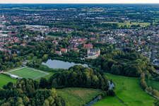 From the northeast in the district Gemen in Borken in the state North Rhine-Westphalia, Germany