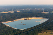 Riparian areas on the lake area of " Silberseen " in a forest area in Haltern am See in the state North Rhine-Westphalia, Germany
