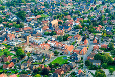 Town Hall Square in Heiden in the state North Rhine-Westphalia, Germany