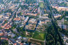 Aerial view of LAGA, rock'n'pop museum in Gronau in the state North Rhine-Westphalia, Germany