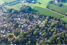 Aerial view of Camping 't Wieskamp in Winterswijk Henxel in the state Gelderland, Netherlands