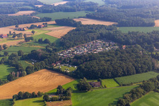 Drone image of Waldvelen recreation area, family ven der Buss in Velen in the state North Rhine-Westphalia, Germany