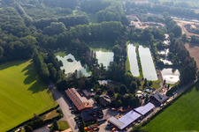 Aerial view of Fishing paradise Hochmoor in the district Tungerloh-Pröbsting in Gescher in the state North Rhine-Westphalia, Germany
