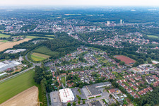 View from the north in the district Langenbochum in Herten in the state North Rhine-Westphalia, Germany