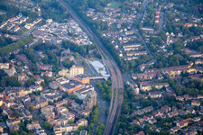 Steeler Platz and train station in the district Steele in Essen in the state North Rhine-Westphalia, Germany