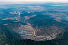 Rütkausen opencast mine of the Lhoist Rheinkalk plant in Flandersbach in Wülfrath in the state North Rhine-Westphalia, Germany