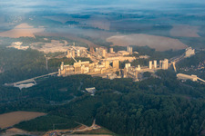 Site and Terrain of overburden surfaces Cement opencast mining in Wuelfrath in the state North Rhine-Westphalia, Germany