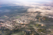 Industrial area under clouds with QIAGEN and GEPVOLT SE in Hilden in the state North Rhine-Westphalia, Germany