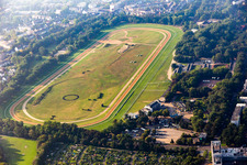 Racetrack racecourse - trotting " Galopprennbahn Koeln-Weidenpesch " on Rennbahnstrasse in the district Weidenpesch in Cologne in the state North Rhine-Westphalia, Germany