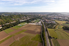 Fairground, outdoor swimming pool in the district Weststadt in Tübingen in the state Baden-Wuerttemberg, Germany