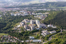 Aerial view of Campus building of the university in Tuebingen in the state Baden-Wuerttemberg, Germany